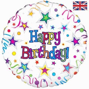 Oaktree Happy Birthday Ribbons & Stars 45cm Foil