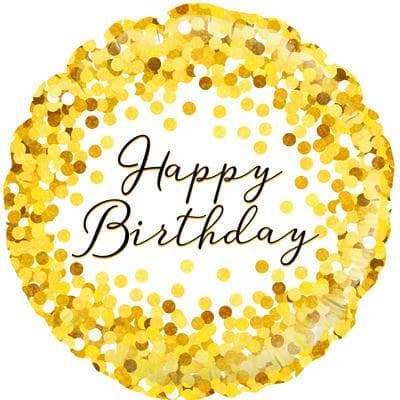 Oaktree Gold Sparkle Birthday Holographic 45cm Foil