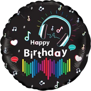 Media Music Birthday Holographic 45cm Foil