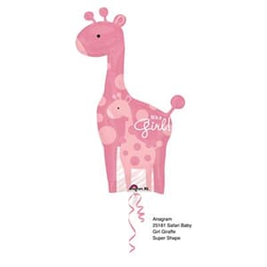 Safari Baby Girl Giraffe Shape 64cm x 107cm