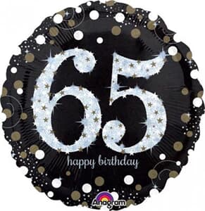 Sparkling Birthday 65 Holographic Sparkles 45cm