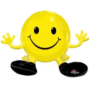 Sitting Smiling Face Yellow Multi Balloon 48cm x 33cm