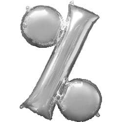 Symbol % Silver 76cm x 91cm