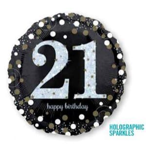 Sparkling Birthday 21 Holographic Sparkles 45cm