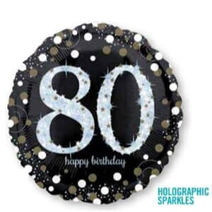 Sparkling Birthday 80 Holographic Sparkles 45cm