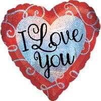 Sparkle Heart Love You Holgraphic 45cm