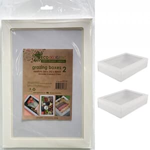 Grazing Box White Medium Size 225 x 225 x 60mm P2 Ctn12