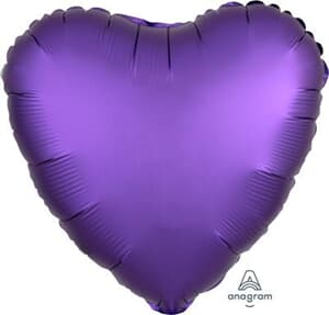 Heart Satin Luxe Purple Royale Anagram packaged 45cm