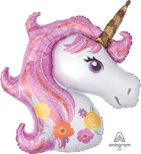 Magical Unicorn Supershape Pastel Colours 84 x 66cm