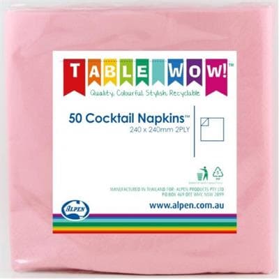 Napkins Cocktail Light Pink P50