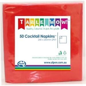 Napkins Cocktail Red P50
