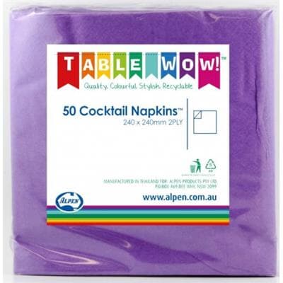 Napkins Cocktail Purple P50