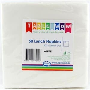 Alpen Lunch Napkins White 2ply