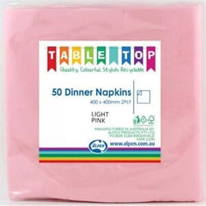 Alpen Dinner Napkins Light Pink 2 ply