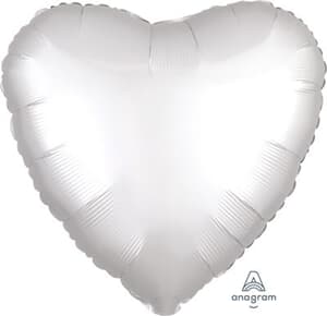Heart Satin Luxe White Anagram packaged 45cm