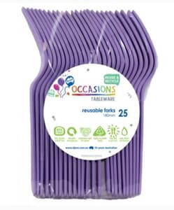 Plastic Fork Lavender 25 Pack