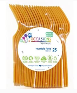 Plastic Fork Yellow 25 Pack