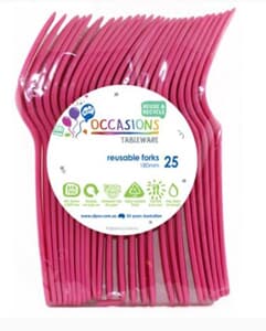 Plastic Fork Magenta 25 Pack