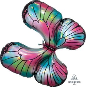 Iridescent Teal & pink Butterfly 76cm x 66cm
