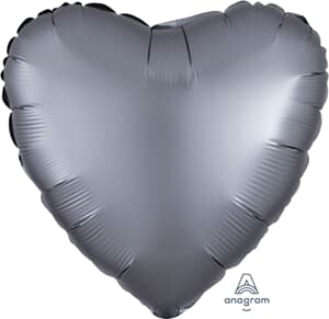 Anagram Heart Satin Luxe Graphite 45cm