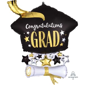 Supershape Satin Infused Cap & Diploma Congratulations Grad 58cm x 63cm