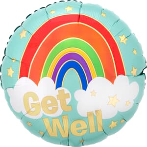 Get Well Golden Rainbow 43cm Foil Balloon