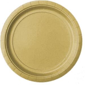 Plate Plastic 17.7cm Gold Sparkle
