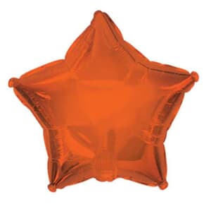 Orange Foil Star 15cm With Valve