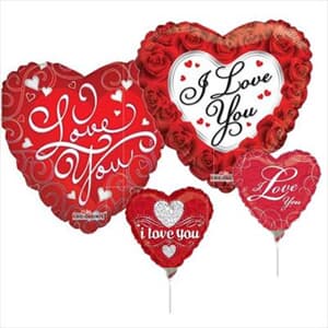 23cm Printed Foils Inflated Assorted Love Designs