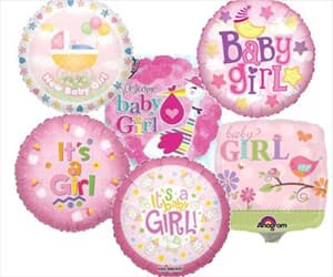 23cm Printed Foils Inflated Assorted Girl Designs