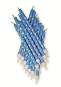 CandleTall 10cm Blue Polka Dots with Holders