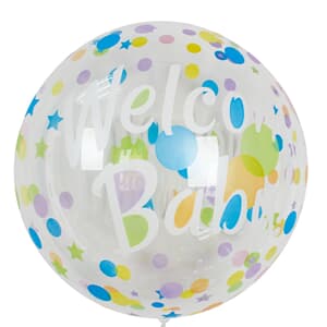 Bubble Balloon Balls Welcome Baby Dots and Stars 18" - 45cm. No valve