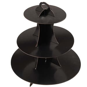 3 Tier Cup Cake Stand 35cm high Black