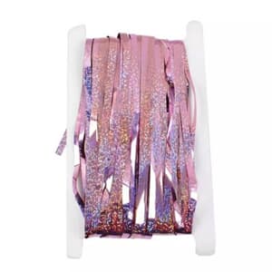 Door Curtain Holographic Metallic Light Pink 100cm x 200cm