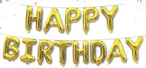Happy Birthday Kit Set Gold 13 x 16" 40cm Letters ribbon/straw  included
