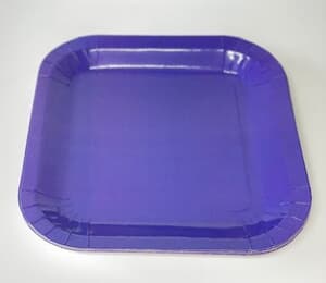 Square Paper Dinner Plates 22.8cm Purple