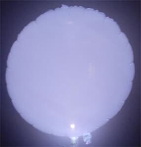 Round Mylar Balloon with white LED in valve. 55cm