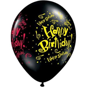 Qualatex Balloons Birthday Blast Onyx Black 28cm #