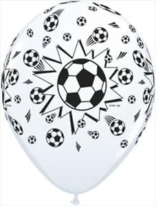 Qualatex Balloons Soccer Balls Around White 28cm..