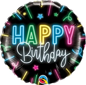 Qualatex Balloons Happy birthday Neon Glow 45cm