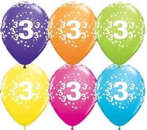 Qualatex Balloons 3 Around Tropical Assorted 28cm #