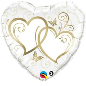 Qualatex Balloons Entwined Hearts Gold 45cm