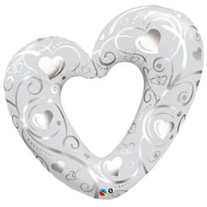 Hearts and Filigree Pearl White 106 cm. #