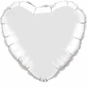 Qualatex Balloons 23cm Heart Silver