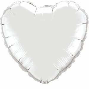 Heart Foil Silver 45cm Unpackaged