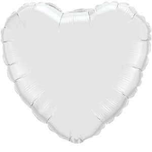 Heart Foil White 45cm