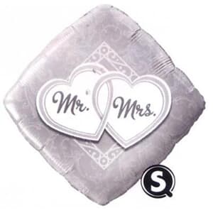 Qualatex Balloons Mr & Mrs Entwined Hearts 45cm