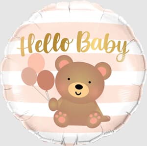 Qualatex Foil Hello Baby Bear 45cm