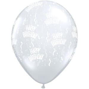 Qualatex Balloons Birthday Around Diamond Clear 28cm #