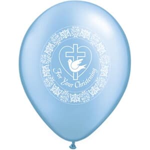 Qualatex Balloons For Youre Christening Dove Pearl Azure 28cm